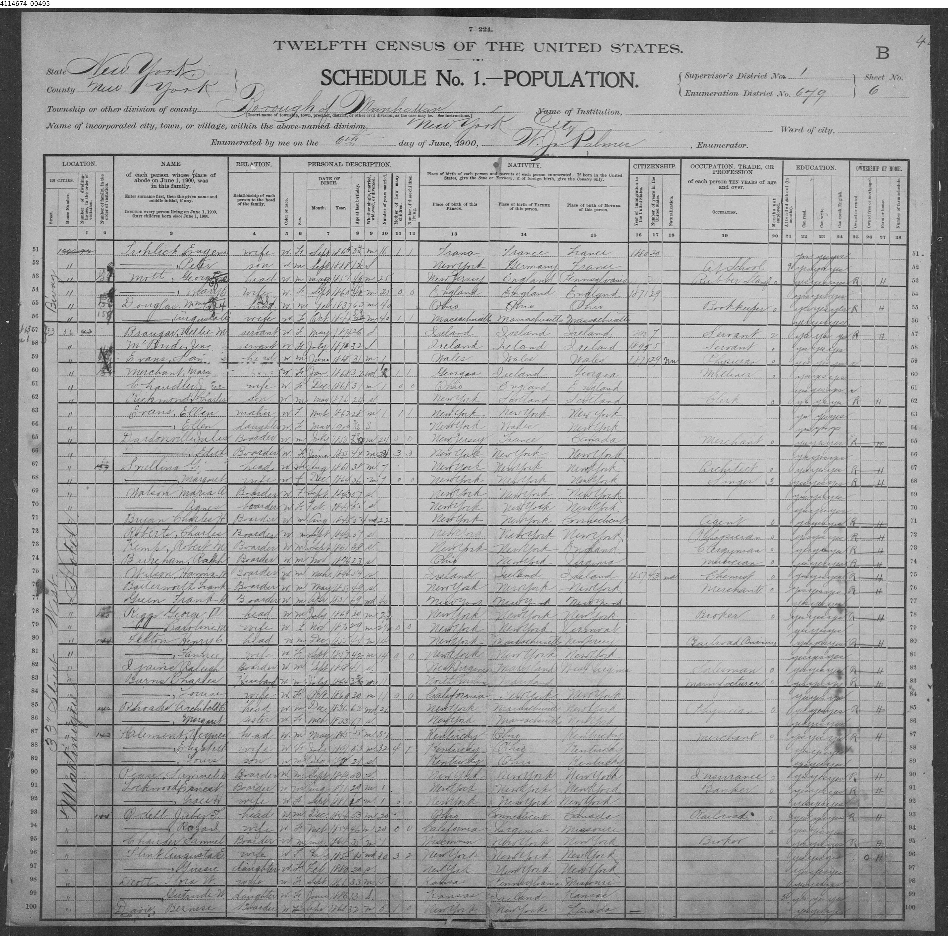 1900 U.S. census, Manhattan